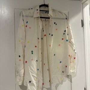 Equipment Silk Blouse with star print. Size small